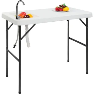 Portable Cleaning Table with Sink & Faucet