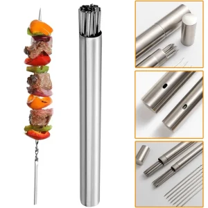 50Pcs Stainless Steel Reusable Barbecue Skewers